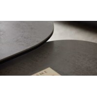 Interliving Couchtisch Serie 6233 silberfarbene Keramik & schwarzer Stahl - 90-149 x 60 cm
