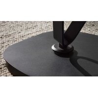 Interliving Couchtisch Serie 6233 silberfarbene Keramik & schwarzer Stahl - 90-149 x 60 cm
