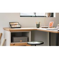 Interliving Jugendzimmer Serie 1702 - Eckschreibtisch mit Container Sandgrau & Artisan Eiche - Stellfläche ca. 125 x 150 cm