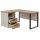 Interliving Jugendzimmer Serie 1702 - Eckschreibtisch mit Container Sandgrau & Artisan Eiche - Stellfläche ca. 125 x 150 cm