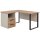 Interliving Jugendzimmer Serie 1702 - Eckschreibtisch mit Container Sandgrau & Artisan Eiche - Stellfläche ca. 125 x 150 cm