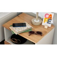 Interliving Jugendzimmer Serie 1702 - Nachtkommode Artisan Eiche & Sandgrau - eine Schublade, ein Fach, Breite ca. 46 cm