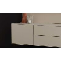 Interliving Wohnzimmer Serie 2034 - Wohnwand beiger Lack & Eiche - zweiteilig, Länge ca. 270 cm