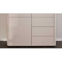 Interliving Wohnzimmer Serie 2035 - Highboard beiger Mattlack - drei Schubladen, drei Türen