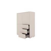 Interliving Wohnzimmer Serie 2035 - Highboard beiger Mattlack - drei Schubladen, drei Türen
