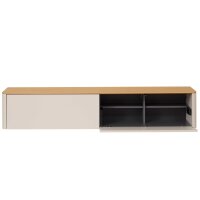 Interliving Wohnzimmer Serie 2035 - TV-Wand beiger Mattlack & Eiche - zweiteilig, Länge ca. 200 cm