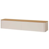 Interliving Wohnzimmer Serie 2035 - TV-Wand beiger Mattlack & Eiche - zweiteilig, Länge ca. 200 cm