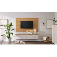 Interliving Wohnzimmer Serie 2035 - TV-Wand beiger Mattlack & Eiche - zweiteilig, Länge ca. 200 cm