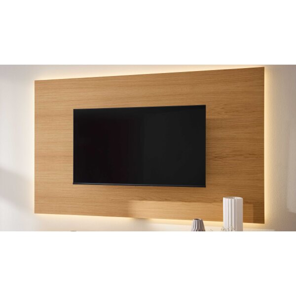 Interliving Wohnzimmer Serie 2035 - TV-Wandpaneel Eiche - ca. 200 x 122 cm