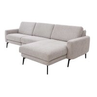 Interliving Sofa Serie 4066 – Ecksofa granitfarbener Webstoff Lian & schwarze Metallfüße – Stellfläche ca. 267 x 169 cm