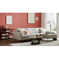 Interliving Sofa Serie 4066 – Ecksofa granitfarbener Webstoff Lian & schwarze Metallfüße – Stellfläche ca. 267 x 169 cm