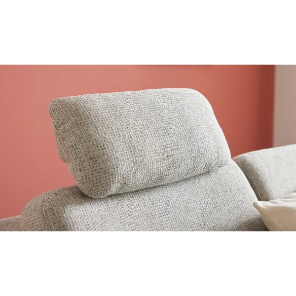Interliving Sofa Serie 4066 – Premium-Kopfstütze granitfarbener Webstoff Lian - ca. 65 x 23 cm