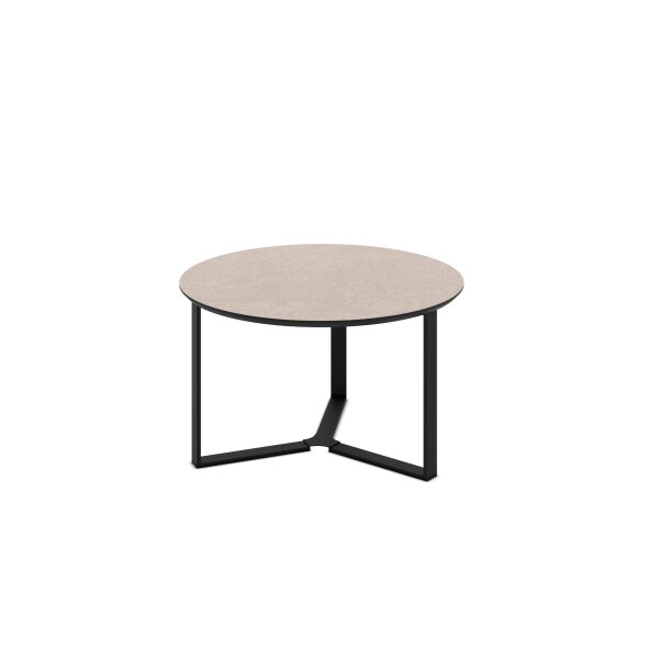 Couchtisch-Set Massa CT Cashmereoptik & schwarzes Metall - zweiteilig