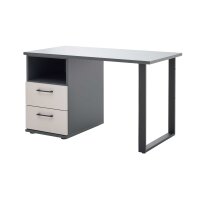 Interliving Jugendzimmer Serie 1701 - Schreibtisch Dunkelgrau & Sandgrau, schwarze Metallgriffe 800 - ca. 126 x 65 cm