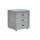 Interliving Bettsystem Serie 1414 - Nachtkommode platingrauer Stoffbezug GFS49 - drei Schubladen