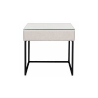 Interliving Bettsystem Serie 1414 - Nachtkonsole elfenbeinfarbener Bezug GCP 11 - ca. 49 x 45 cm