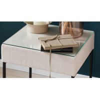 Interliving Bettsystem Serie 1414 - Nachtkonsole elfenbeinfarbener Bezug GCP 11 - ca. 49 x 45 cm