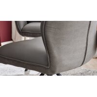 Interliving Esszimmer Serie 5116 – Polsterstuhl graue Cord-Lederkombination Fo-Sh & schwarzes Gestell F37
