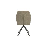 Interliving Esszimmer Serie 5116 – Polsterstuhl graue Cord-Lederkombination Fo-Sh & schwarzes Gestell F37