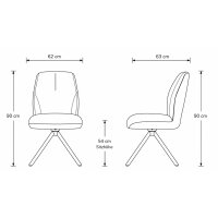 Interliving Esszimmer Serie 5116 – Polsterstuhl graue Cord-Lederkombination Fo-Sh & schwarzes Gestell F37