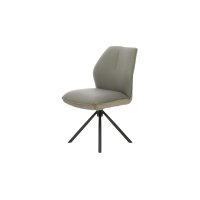 Interliving Esszimmer Serie 5116 – Polsterstuhl graue Cord-Lederkombination Fo-Sh & schwarzes Gestell F37