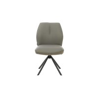 Interliving Esszimmer Serie 5116 – Polsterstuhl mit Drehfunktion graue Cord-Lederkombination Fo-Sh & schwarzes Gestell F37