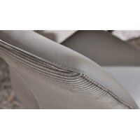 Interliving Esszimmer Serie 5116 – Polsterstuhl mit Drehfunktion graue Cord-Lederkombination Fo-Sh & schwarzes Gestell F37