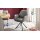 Interliving Esszimmer Serie 5116 – Armlehnstuhl mit Motion- & Drehfunktion graue Cord-Lederkombination Fo-Sh & schwarzes Gestell F37