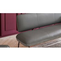 Interliving Esszimmer Serie 5116 – Polsterbank graue Cord-Lederkombination Fo-Sh & schwarzes Gestell 10 - Länge ca. 200 cm