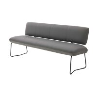 Interliving Esszimmer Serie 5116 – Polsterbank graue Cord-Lederkombination Fo-Sh & schwarzes Gestell 10 - Länge ca. 200 cm