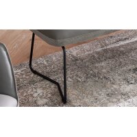 Interliving Esszimmer Serie 5116 – Polsterbank graue Cord-Lederkombination Fo-Sh & schwarzes Gestell 10 - Länge ca. 200 cm