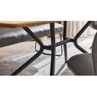Interliving Esszimmer Serie 5116 – Esstisch helle Wildeiche & schwarzes Metall - ca. 210 x 100 cm