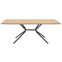 Interliving Esszimmer Serie 5116 – Esstisch helle Wildeiche & schwarzes Metall - ca. 210 x 100 cm
