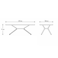 Interliving Esszimmer Serie 5116 – Esstisch helle Wildeiche & schwarzes Metall - ca. 210 x 100 cm