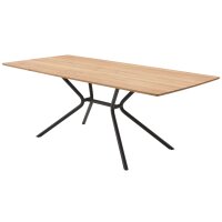 Interliving Esszimmer Serie 5116 – Esstisch helle Wildeiche & schwarzes Metall - ca. 210 x 100 cm