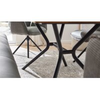 Interliving Esszimmer Serie 5116 – Esstisch helle Wildeiche & schwarzes Metall - ca. 210 x 100 cm