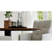 Interliving Esszimmer Serie 5116 – Esstisch Eiche natur & schwarzes Metall - Durchmesser ca. 125 cm