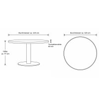 Interliving Esszimmer Serie 5116 – Esstisch Eiche natur & schwarzes Metall - Durchmesser ca. 125 cm