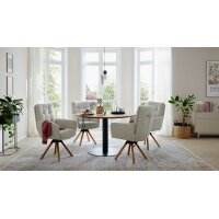 Interliving Esszimmer Serie 5116 – Esstisch Eiche natur & schwarzes Metall - Durchmesser ca. 125 cm