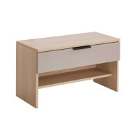 Interliving Garderobe Serie 6015 - Garderobenbank Steingrau & Eiche - eine Schublade, Länge ca. 80 cm