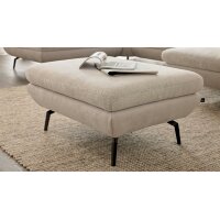 Interliving Sofa Serie 4304 – XL-Polsterhocker ecrufarbener Bezug Macan & silberfarbener Bezug Vera – 95 x 47 cm