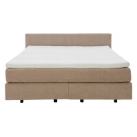 Interliving Bettensystem Serie 1420 - Boxspringbett mit Maßkopfteil beige Chenille Toni & Füße K08-10 - Liegefläche ca. 180 x 200 cm