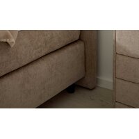 Interliving Bettensystem Serie 1420 - Boxspringbett mit Maßkopfteil beige Chenille Toni & Füße K08-10 - Liegefläche ca. 180 x 200 cm