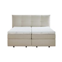 Interliving Boxspringbett Serie 1421 leinenfarbener Stoffbezug Kolga 110 - Liegefläche ca. 180 x 200 cm