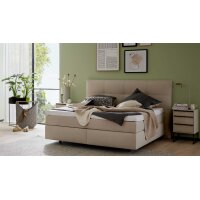 Interliving Boxspringbett Serie 1421 leinenfarbener Stoffbezug Kolga 110 - Liegefläche ca. 180 x 200 cm