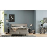 Interliving Boxspring Bett Serie 1421 taubengrauer Bezug Lofar 18 - Liegefläche ca. 180 x 200 cm