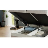 Interliving Boxspring Bett Serie 1421 taubengrauer Bezug Lofar 18 - Liegefläche ca. 180 x 200 cm