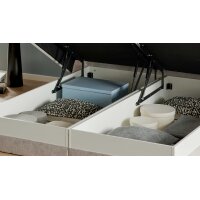 Interliving Boxspring Bett Serie 1421 taubengrauer Bezug Lofar 18 - Liegefläche ca. 180 x 200 cm