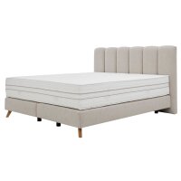 Interliving Boxspring Bett Serie 1421 naturfarbener Bezug Alfor 01 - Liegefläche ca. 180 x 200 cm