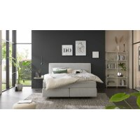 Interliving Boxspringbett Serie 1421 hellgrauer Stoffbezug Pollux 80 - Liegefläche ca. 180 x 200 cm